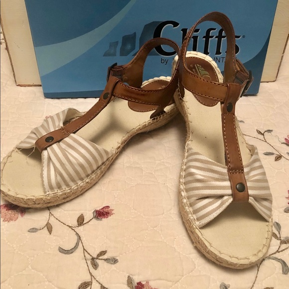 White Mountain Shoes - Cliffs by White Mountain Tan & White Espadrilles